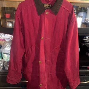 Eddie Bauer Red and Brown Lightweight Shirt Jacket